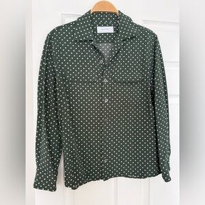 Equipment Dark Green Polka Dot women’s  Shirt